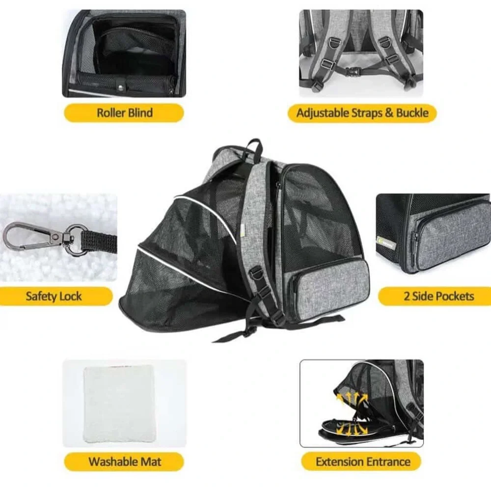 ComfortPet gray Breathable Backpack Carrier for Dogs & Cats